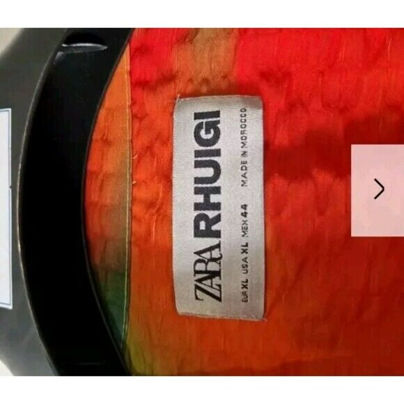 ZARA x RHUIGI Multicolor Embroidered Logo Tie Dye Camp Shirt 6085 405 MEDIUM - Picture 6 of 7